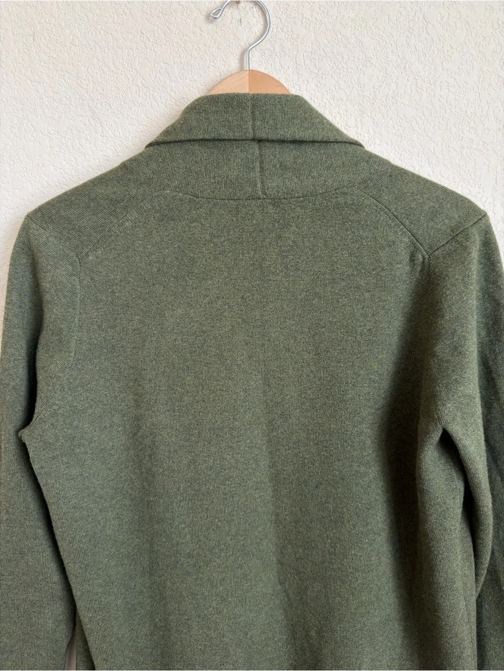 J.Crew Factory Chelsea Sweater Blazer S Academic Green Cotton Open Front Pockets